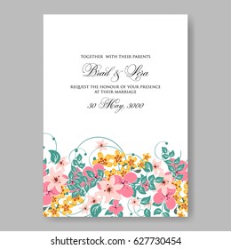 Floral wedding invitation