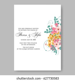 Floral wedding invitation