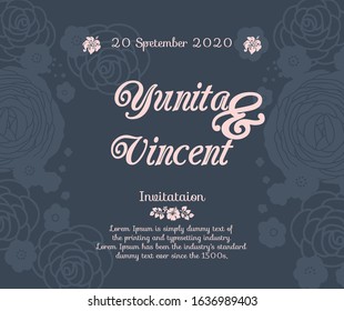 Floral Wedding Invitation Background Vector
