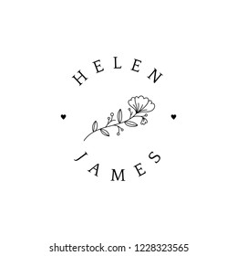 Floral wedding invitation badge design vector
