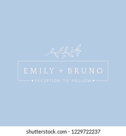 Floral wedding invitation badge design vector