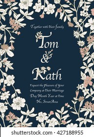 Floral wedding invitation card