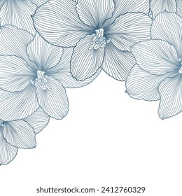 Floral wedding invitation card with amaryllis flowers. Gentle abstract floral background. Vector element for print, design.