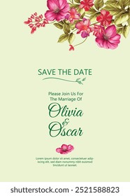 floral wedding invitation card design