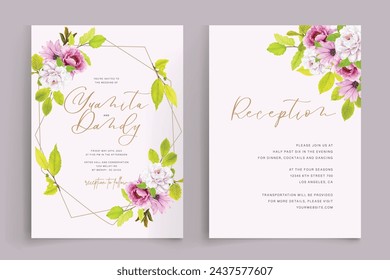 floral wedding invitation card illustration