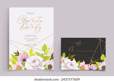 floral wedding invitation card illustration