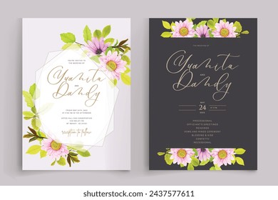 floral wedding invitation card illustration