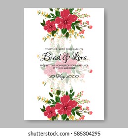 Floral wedding invitation card printable template