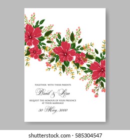 Floral wedding invitation card printable template