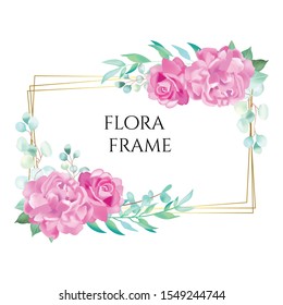 Floral Wedding Invitation card, save the date, thank you, rsvp, table label, menu, details, tage template. Vector. Pink and White Rose flower, Succulent plants