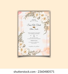 floral wedding invitation card tamplate