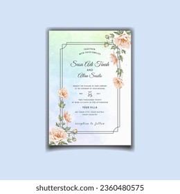 floral wedding invitation card tamplate