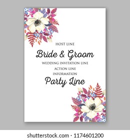 Floral wedding invitation card template rose vector background for baby shower bridal shower invitation Winter floral pattern