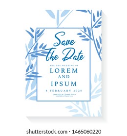 Floral wedding invitation card template. Wedding foliage ornament concept. Floral poster, invitation. Vector decorative greeting card and invitation design background. Foliage card template