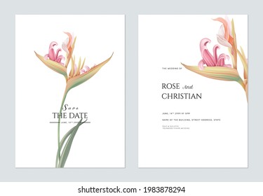 Floral wedding invitation card template design, fancy flower on white