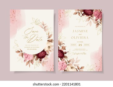 Burgundy rose flower frame for wedding, birthday, card, background,  invitation, wallpaper, sticker, decoration etc. 26126050 Vector Art at  Vecteezy