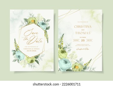 Floral wedding invitation card template