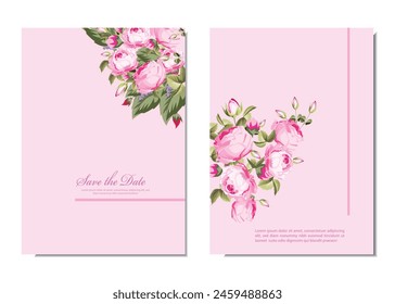 Floral wedding invitation card template design
