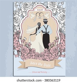Floral Wedding invitation card Template