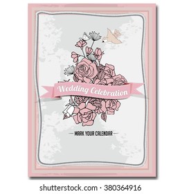 Floral Wedding invitation card Template