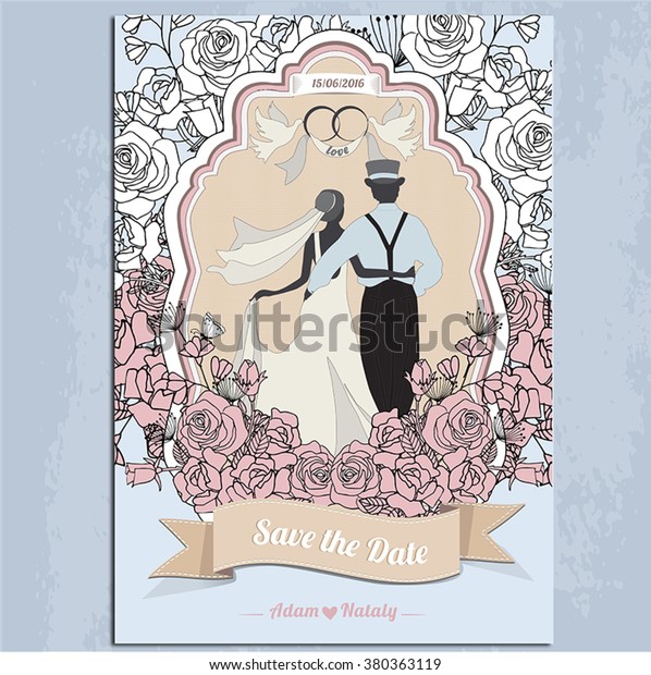 Floral Wedding\
invitation card\
Template