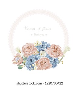 Floral wedding invitation card and vector greeting with flower.