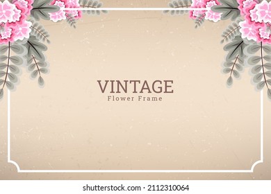 Floral wedding invitation decoration template with watercolor flower and old paper background element.