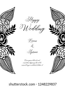 Floral Wedding Invitation elegant invite hand draw