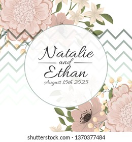 Floral Wedding Invitation elegant invite card vector
