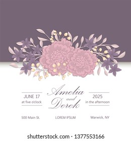 Floral Wedding Invitation elegant invite card vector