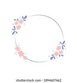 Floral Wedding Invitation Elegant Invite Card Vector Flowers Circle Frame