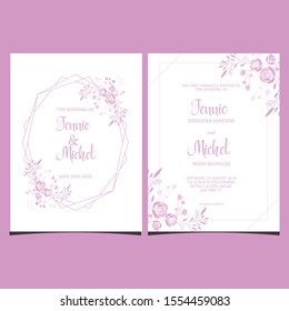 Floral Wedding Invitation frame. save and date