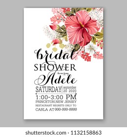 Floral wedding invitation or greeting card/ Wreath of flower for marriage baby shower bridal shower invitation, party celebration vector printable template watercolor background