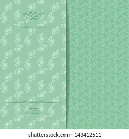 Floral wedding invitation or greeting card. Vector illustration