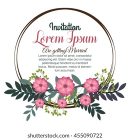 floral wedding invitation isolated icon design, vector illustration  graphic 