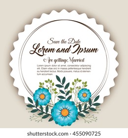 floral wedding invitation isolated icon design, vector illustration  graphic 