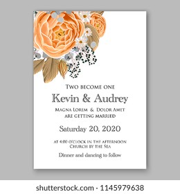 Floral wedding invitation peony
