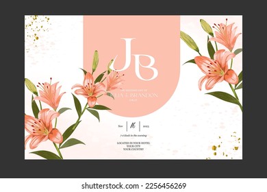 Floral wedding invitation poster card