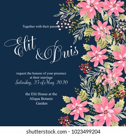 Floral wedding invitation printable template