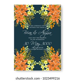 Floral wedding invitation printable template