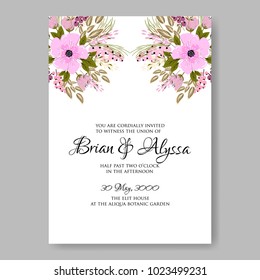 Floral wedding invitation printable template