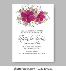 Floral wedding invitation printable template