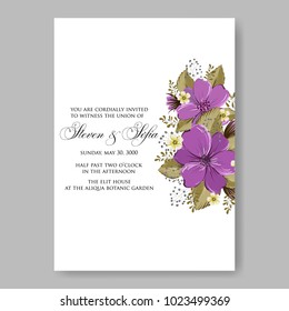Floral wedding invitation printable template