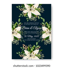 Floral wedding invitation printable template
