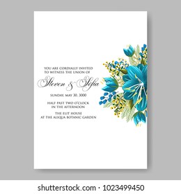 Floral wedding invitation printable template