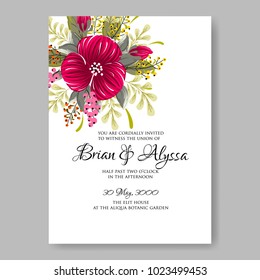 Floral wedding invitation printable template