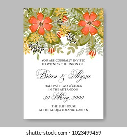 Floral wedding invitation printable template