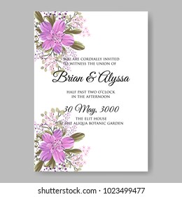 Floral wedding invitation printable template