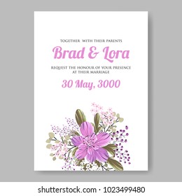 Floral wedding invitation printable template