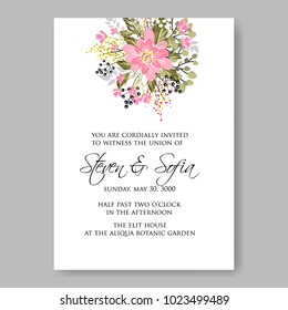 Floral wedding invitation printable template